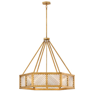 Sura Medium Drum Chandelier in Distressed Brass
