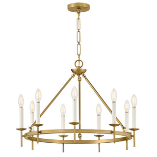 Copley Medium Ring Chandelier in Lacquered Brass