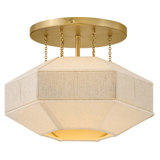 Lyla Medium Semi-Flush Mount in Lacquered Brass