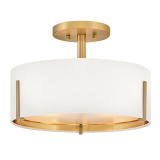 Halle Medium Semi-Flush Mount in Lacquered Brass