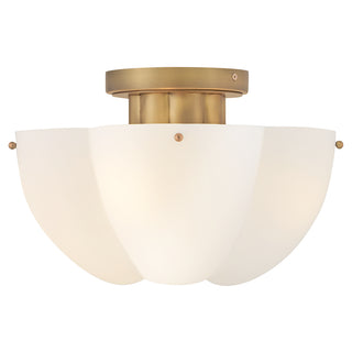 Becca Medium Semi-Flush Mount in Heritage Brass