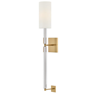 Anika Large Single Light Sconce in Lacquered Brass