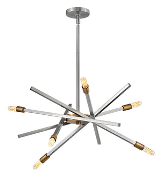 Archer Medium Adjustable Single Tier Chandelier in Brushed Nickel
