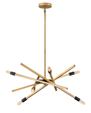 Archer Medium Adjustable Single Tier Chandelier in Heritage Brass