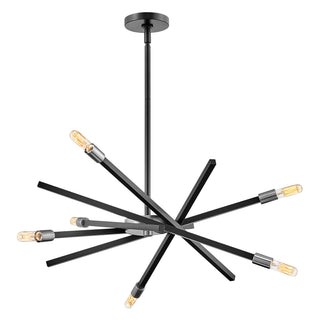 Archer Medium Adjustable Single Tier Chandelier in Satin Black