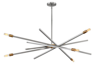 Archer Large Adjustable Single Tier Chandelier in Brushed Nickel