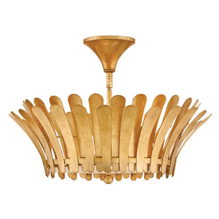 Reina Medium Semi-Flush Mount in Distressed Brass