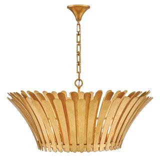 Reina Medium Tapered Chandelier in Distressed Brass