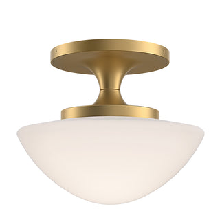 Knox Small Semi-Flush Mount in Lacquered Brass