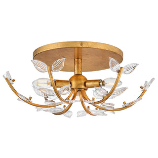 Aliso Medium Semi-Flush Mount in Distressed Brass