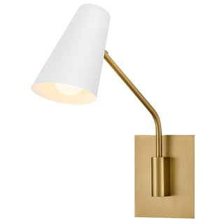 Bray Medium Swing Arm Single Light Sconce in Lacquered Brass