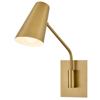 Bray Medium Swing Arm Single Light Sconce in Lacquered Brass