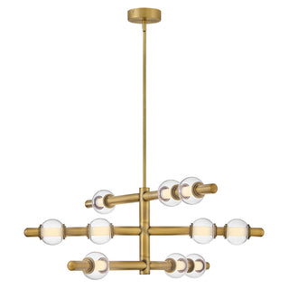 Saxon Large Chandelier in Lacquered Brass