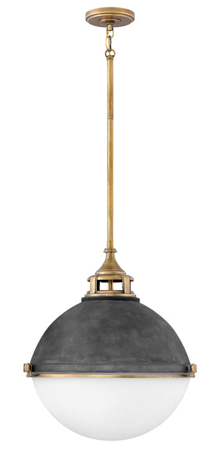 Fletcher Large Orb Pendant in Aged Zinc