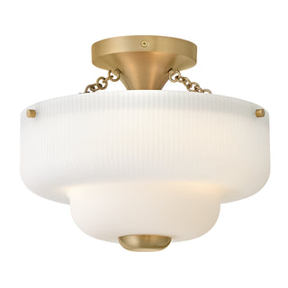 Adella Small Semi-Flush Mount in Lacquered Brass