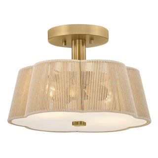 Sasha Small Semi-Flush Mount in Lacquered Brass