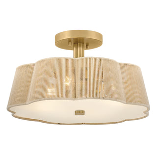 Sasha Medium Semi-Flush Mount in Lacquered Brass