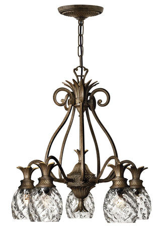 Plantation Small Single Tier Chandelier in Pearl Bronze