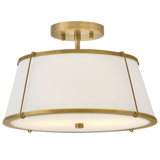 Clarke Medium Semi-Flush Mount in Lacquered Dark Brass