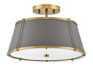 Clarke Medium Semi-Flush Mount in Lacquered Dark Brass