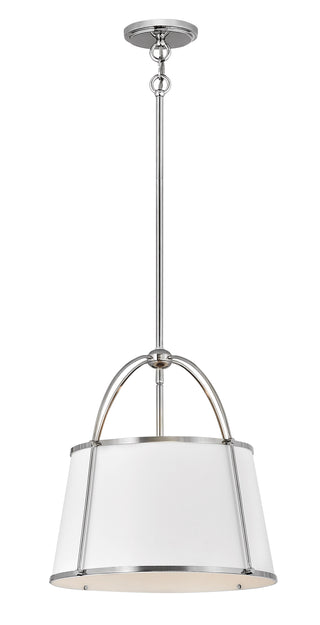 Clarke Large Drum Pendant in Polished Nickel
