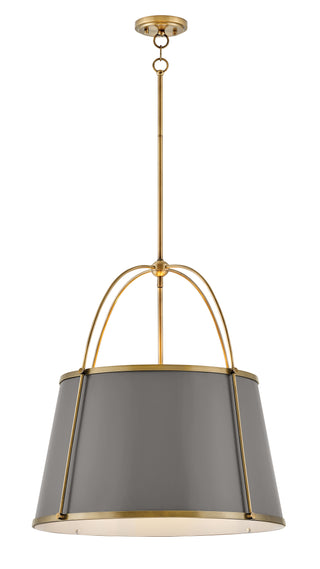 Clarke Medium Drum Chandelier in Lacquered Dark Brass