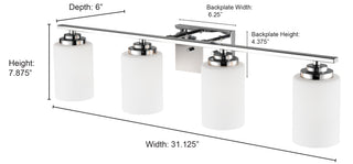 Durham 4-Light Vanity Satin Nickel