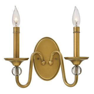 Eleanor Small Two Light Sconce in Heritage Brass