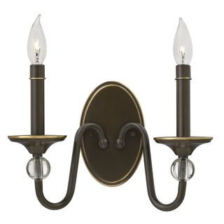 Eleanor Small Two Light Sconce in Light Oiled Bronze