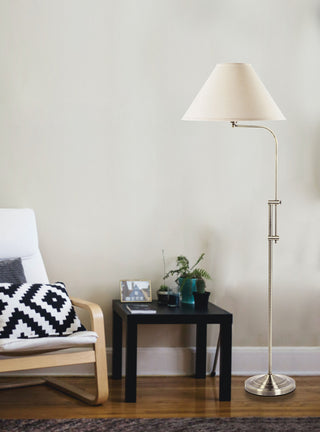 Floor One Light Floor Lamp in Brushed Steel