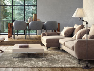 Swing arm One Light Floor Lamp in Dark Bronze