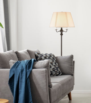 6 Way Four Light Floor Lamp in Dark Bronze
