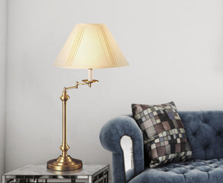 3 Way One Light Table Lamp in Antique Brass
