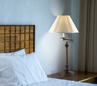 3 Way One Light Table Lamp in Dark Bronze
