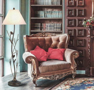 Pine One Light Floor Lamp in Rust