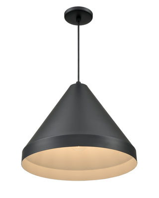 R Series 1-Light Cord Hung Cone Satin Black