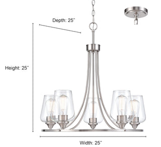 Ashford 5-Light Chandelier Ceiling - Rubbed Bronze