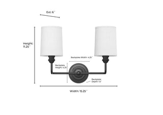 Leena 2-Light Vanity Polished Nickel
