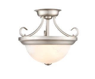2-Light Semi-Flush Ceiling Mount Satin Nickel