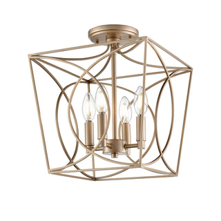Tracy 4-Light Semi-Flush Ceiling Mount Painted Modern Gold
