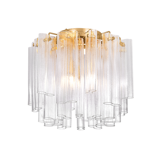 VARENNA Semi Flush In VINTAGE GOLD LEAF Finish
