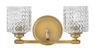 Elle Small Two Light Vanity in Heritage Brass