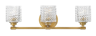 Elle Medium Three Light Vanity in Heritage Brass