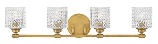 Elle Large Four Light Vanity in Heritage Brass