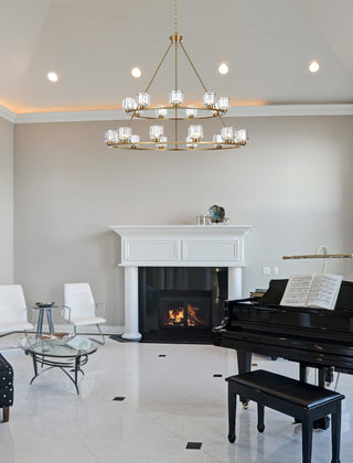 Cadence 48 inch Two-Tier Chandelier in Satin Gold