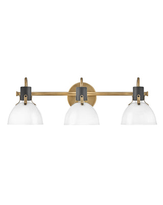 Argo Medium Three Light Vanity in Heritage Brass