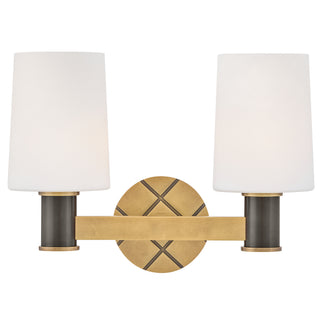 Declan Small Two Light Vanity in Heritage Brass