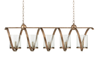 Maximus Five Light Chandelier in Pyrite Bronze/Clear