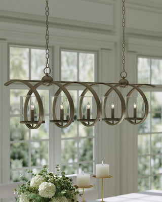 Maximus Five Light Chandelier in Pyrite Bronze/Clear