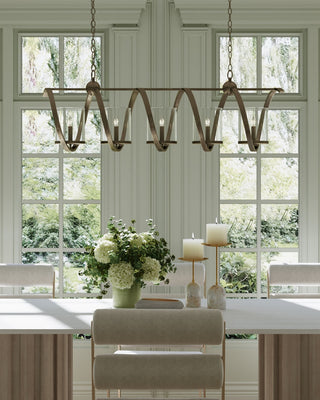 Maximus Five Light Chandelier in Pyrite Bronze/Clear